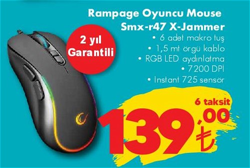 Rampage Oyuncu Mouse SMX-R47 X-Jammer image