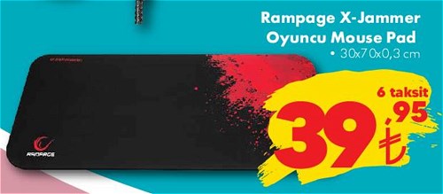 Rampage X-Jammer Oyuncu Mouse Pad 30x70x0,3 cm image