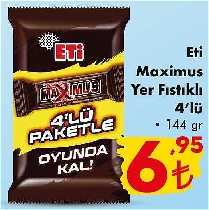 Eti Maximus Yer Fıstıklı 4'lü 144 g image