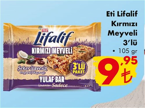 Eti Lifalif Kırmızı Meyveli 3'lü 105 gr image