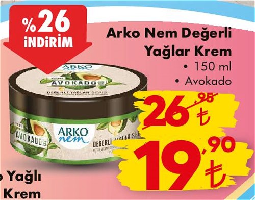 Arko Nem Değerli Yağlar Krem 150 ml Avokado image