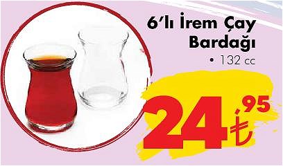 Paşabahçe 6'lı İrem Çay Bardağı 132 cc image