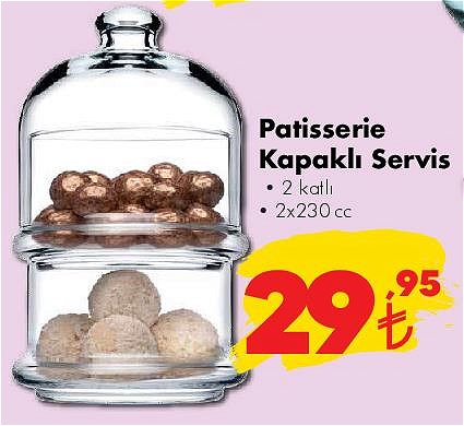 Paşabahçe Patisserie Kapaklı Servis 2 Katlı 2x230 cc image