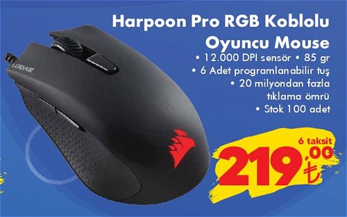 Corsair Harpoon Pro RGB Kablolu Oyuncu Mouse image