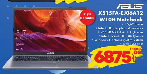 Asus X515FA-EJ06A12 W10H 15,6 inç 256 GB Notebook image