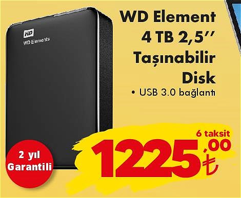 WD Element 4 TB 2.5 inç Taşınabilir Disk image