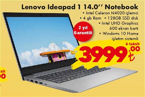 Lenovo Ideapad 1 14.0 inç 128 GB Notebook image