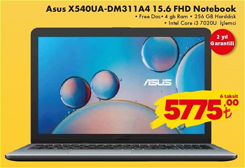 Asus X540UA-DM311A4 15.6 FHD 256 GB Notebook image