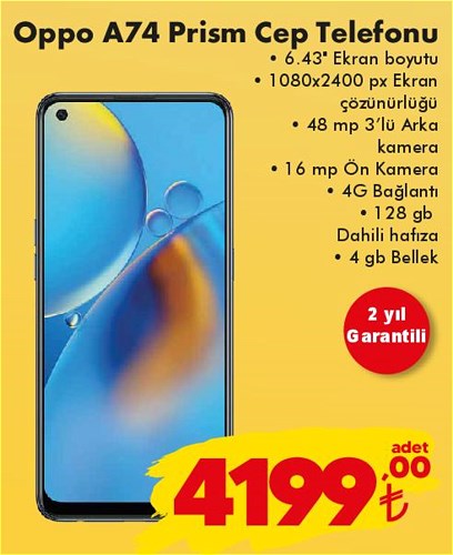 Şok Oppo A74 Prism 128 GB Cep Telefonu