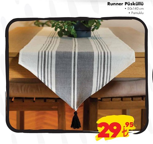 Runner Püsküllü 50x140 cm image