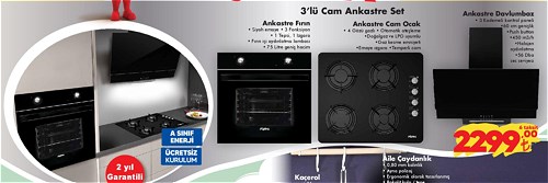 3'lü Cam Ankastre Set image