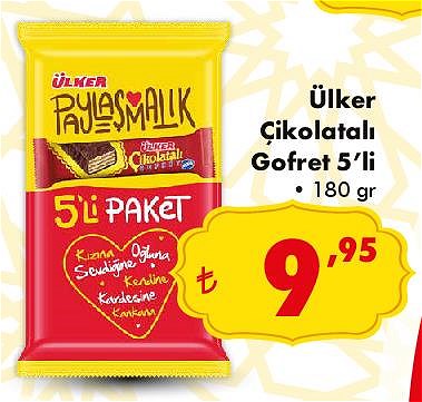 Ülker Çikolatalı Gofret 5'li 180 gr image