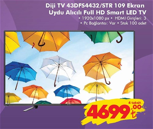 Diji TV 43DFS4432/STR 109 Ekran Uydu Alıcılı Full HD Smart LED TV image