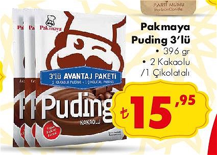 Pakmaya Puding 3'lü 396 gr image