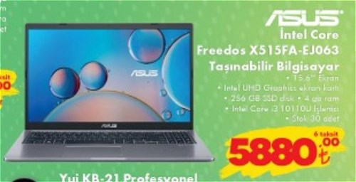 Asus Intel Core Freedos X515FA-EJ063 Taşınabilir Bilgisayar image
