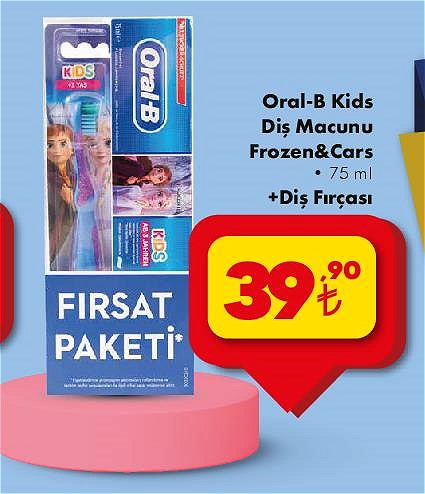 Oral-B Kids Diş Macunu Frozen&Cars 75 ml + Diş Fırçası image