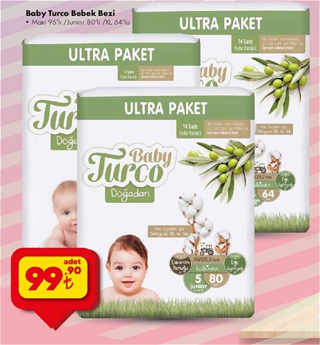 Baby Turco Bebek Bezi Maxi 96'lı/Junior 80'li/XL 64'lü image