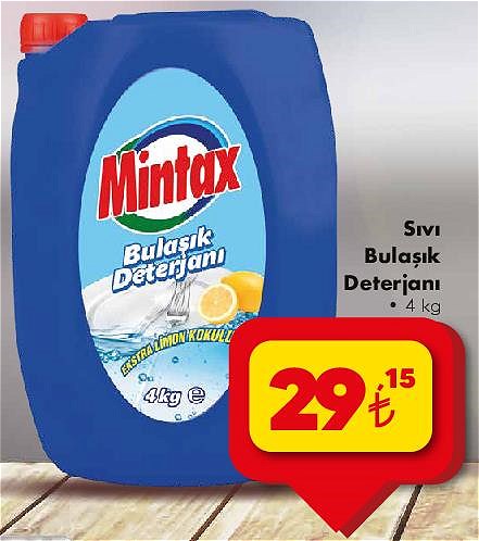 Mintax Sıvı Bulaşık Deterjanı 4 kg image