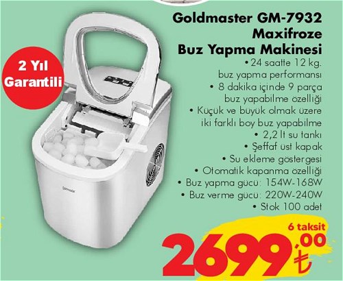 Goldmaster GM-7932 Maxifroze Buz Yapma Makinesi image