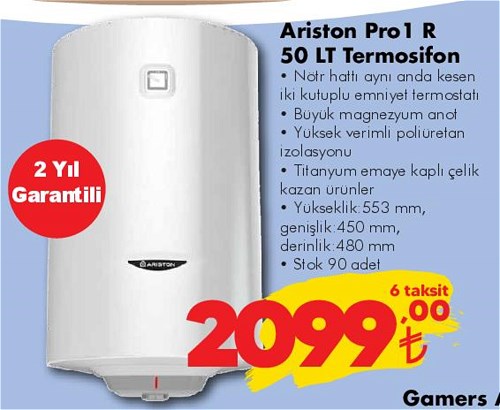 Ariston Pro 1 R 50 Lt Termosifon image