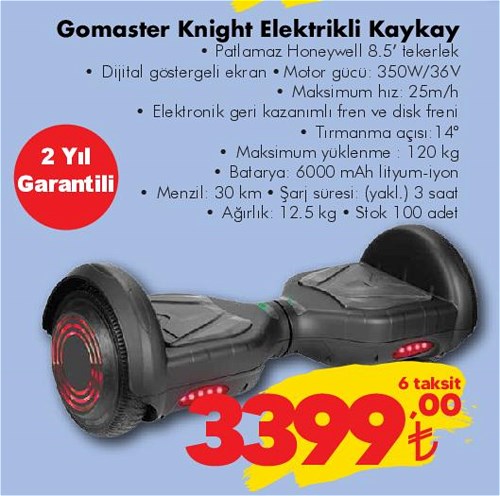 Gomaster Knight Elektrikli Kaykay image