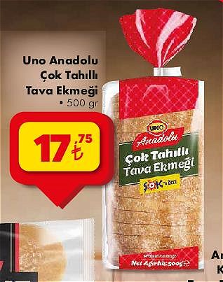 Uno Anadolu Çok Tahıllı Tava Ekmeği 500 gr image