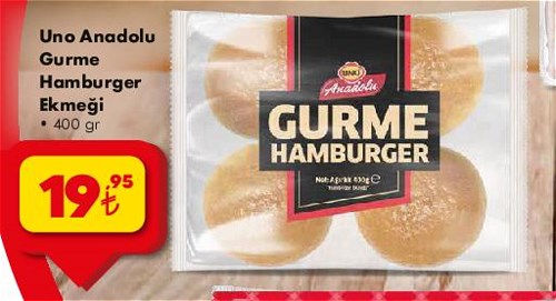Uno Anadolu Gurme Hamburger Ekmeği 400 gr image