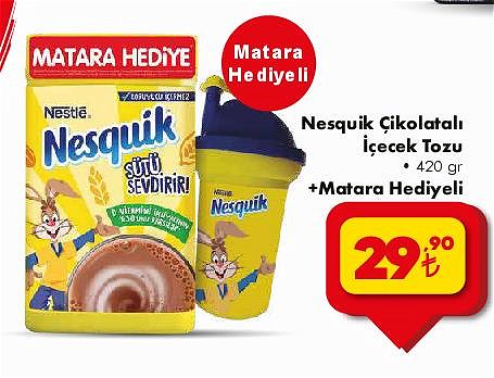 Nesquik Çikolatalı İçecek Tozu 420 gr+Matara Hediyeli image