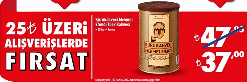Kurukahveci Mehmet Efendi Türk Kahvesi Teneke 2500 gr image