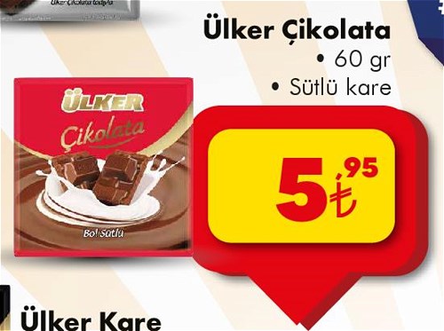 Ülker Çikolata 60 gr Sütlü Kare image
