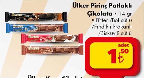 Ülker Pirinç Patlaklı Çikolata 14 gr image
