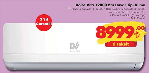 Dolce Vita 12000 Btu Duvar Tipi Klima image