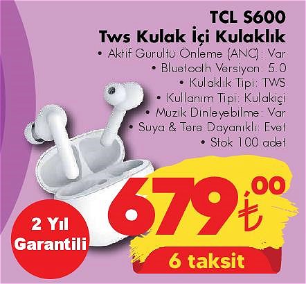 TCL S600 Tws Kulak İçi Kulaklık image