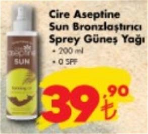 Cire Aseptine Sun Bronzlaştırıcı Sprey Güneş Yağı 200 ml 0 SPF image