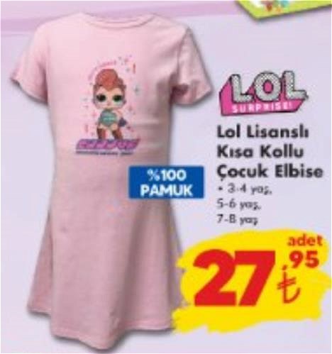 Lol Lisanslı Kısa Kollu Çocuk Elbise image