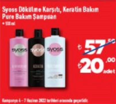 Syoss Dökülme Karşıtı, Keratin Bakım Pure Bakım Şampuanı 500 ml image