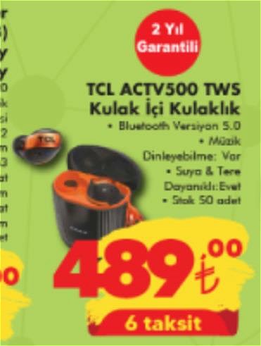 TCL ACTV500 TWS Kulak İçi Kulaklık image