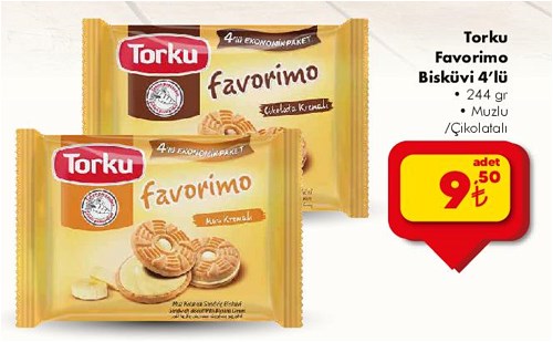 Torku Favorimo Bisküvi 4'lü 244 gr image