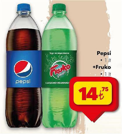 Şok Pepsi 1 lt + Fruko 1 lt