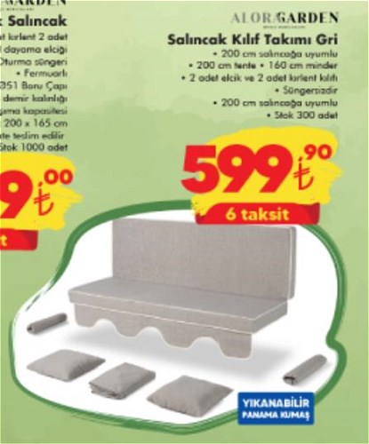 Alora Garden Salıncak Kılıf Takımı Gri image