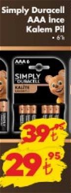 Duracell Simply AAA İnce Kalem Pil 6'lı image