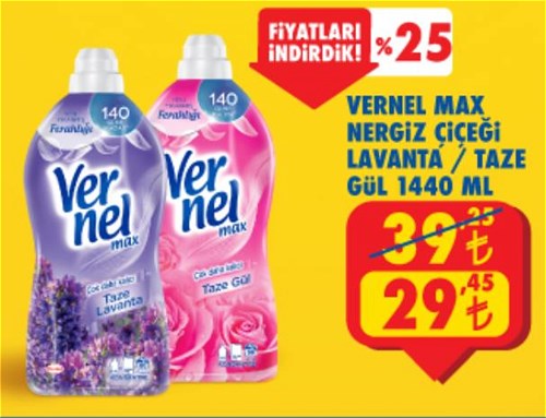 Vernel Max Nergiz Çiçeği Lavanta/Taze Gül 1440 ml image