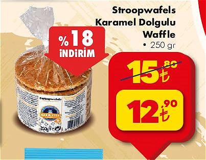 Stroopwafels Karamel Dolgulu Waffle 250 gr image