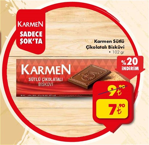 Karmen Sütlü Çikolatalı Bisküvi 102 gr image