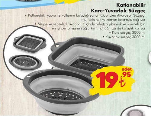 Katlanabilir Kare-Yuvarlak Süzgeç image