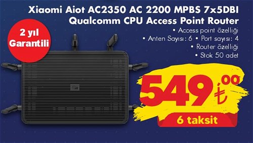 Xiaomi Aiot AC2350 AC 2200 Mpbs 7x5DBI Qualcomm CPU Access Point Router image