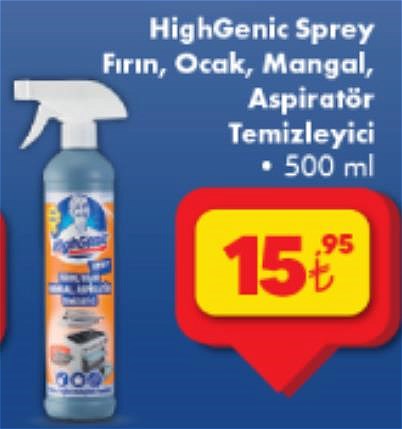 HighGenic Sprey Fırın,Ocak,Mangal,Aspiratör Temizleyici 500 ml image