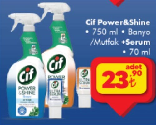 Cif Power&Shine 750 ml Banyo/Mutfak + Serum 750 ml image