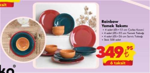 Keramika Rainbow Yemek Takımı 12 Parça image