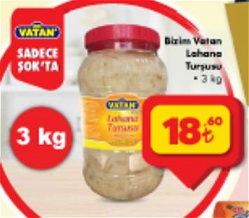 Bizim Vatan Lahana Turşusu 3 kg image